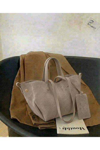 Suede Very Stylish Shoulder Bag with Wallet Accessories
