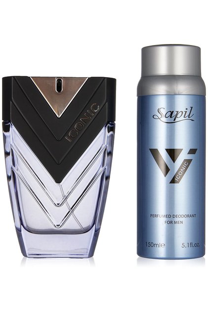 Perfumes Iconic for Men Gift Set – Long-Lasting Aromatic Woody Fragrance – EDP 3.4 oz (100 ml) + Deodorant 5.1 oz (150 ml)