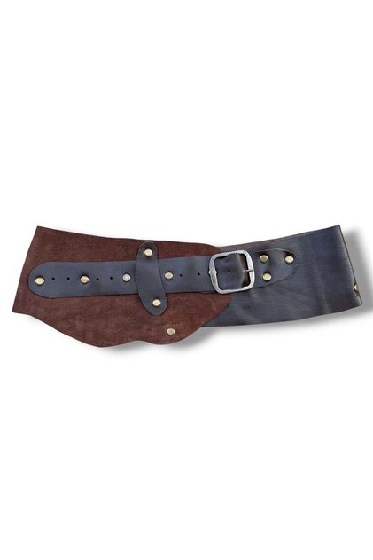 Women's Double Tone Bitter Coffee Buckle Nubuck Belt - Seraphine Asymmetrical Casual Belt - Standard Size