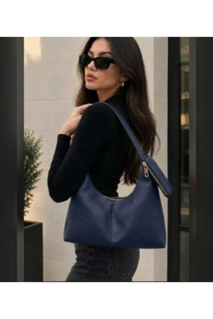 Women's Pu Leather Shopper Hand and Shoulder Bag with Pockets - Soft Form Vintage Model