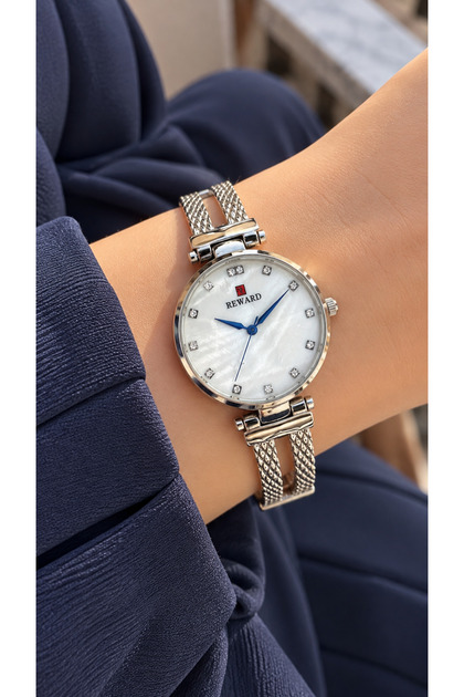 Silver Steel Clasp Cord-White Dial-Women's Wristwatch-In Stylish Box