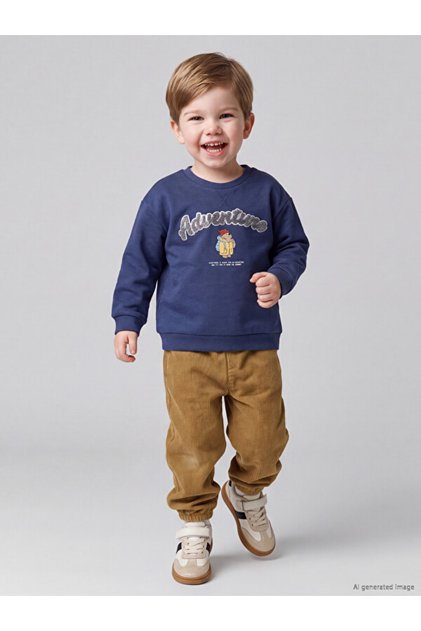 Rmz Gi̇yi̇m Farkiyla Zero Roba Collar Printed Baby Boy Sweatshirt