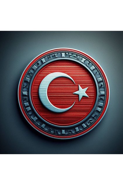 Moon and Star Embossed Metallic Sticker - Turkish Flag Themed Special Design Emblem 15X15Cm