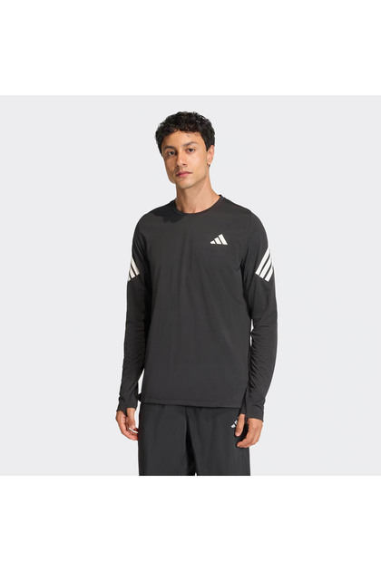 Adi365 Iconic Running Black - White Men's Long Sleeve T-Shirt Ke6831
