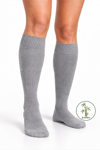 Bambu Kompresyon Çorabı Dizaltı 11-14 Mmhg Basınçlı Kadın Erkek - Nöbet, Vardiya, Uçuş ve Seyahat Çorabı