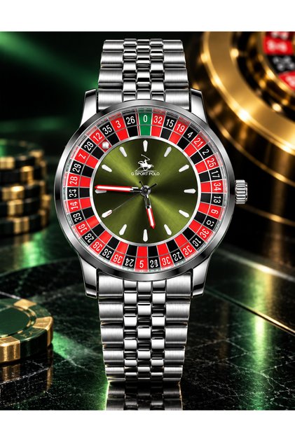 Men's Roulette Model Steel Analog Wristwatch (Fixed) It Doesn'T Go in Circles
