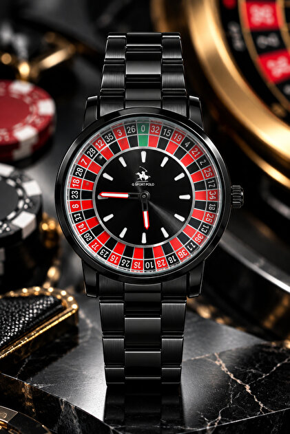 Men's Roulette Design Stainless Steel Wristwatch (Does Not Rotate Inside)