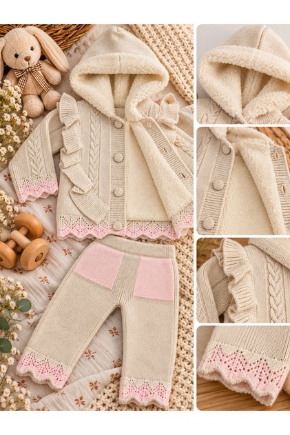 Firfirli Kuzu Lined Cardigan + Leggings