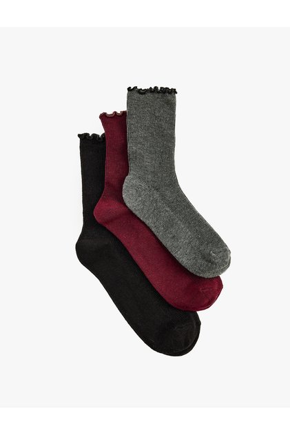 Cotton 3-Piece Ruffled Socks Set