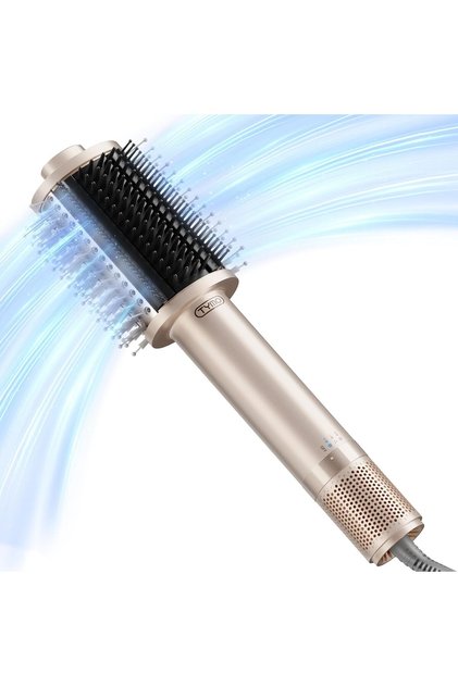 4.0 Hair Blow Dryer Brush - Lightweight 3X Faster Drying 5-in-1 Ionic Blowout Hair Dryer Brush Adds Shine, Volume & Fullness for Smooth, Anti-Frizz Straight, Curl & Blowout Styles, Gold