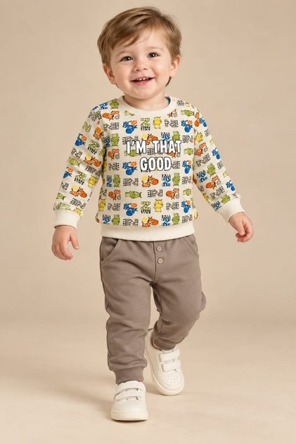 Boys' West Coast Printed Tracksuit Set Bre-23403