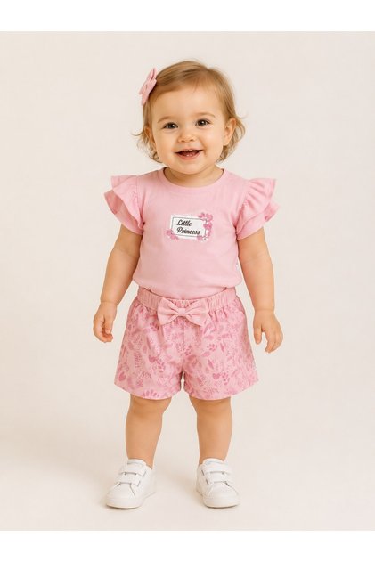 Baby Girl Little Princess Looking Stylish Short Sleeve Shorts Set