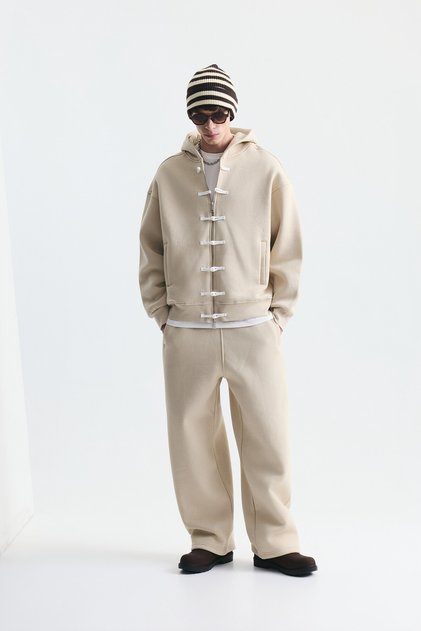 Fancy Button Sweatshirt and Barrel Fit Sweatpants Set