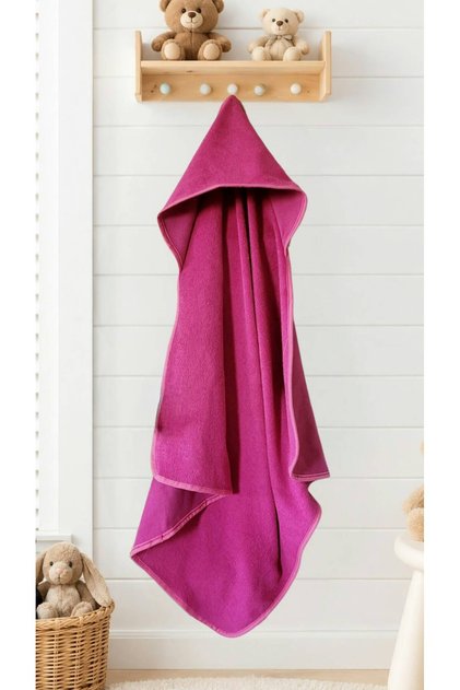 Outlet-100% Cotton Girls-Boys Newborn-Baby Bath Towel Swaddle Plain/Fuchsia