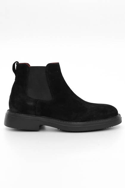 Genuine Suede Leather Chelsea Black Men's Boots - B272087
