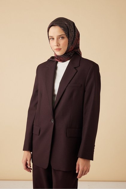 Ravza Twill Silk Scarf Bordo 90 X 90