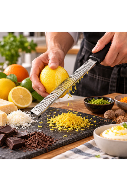 Fine Zester Grater – Lemon, Orange, Parmesan, Chocolate, and Spice Grater – Professional Kitchen and Bar Equipment