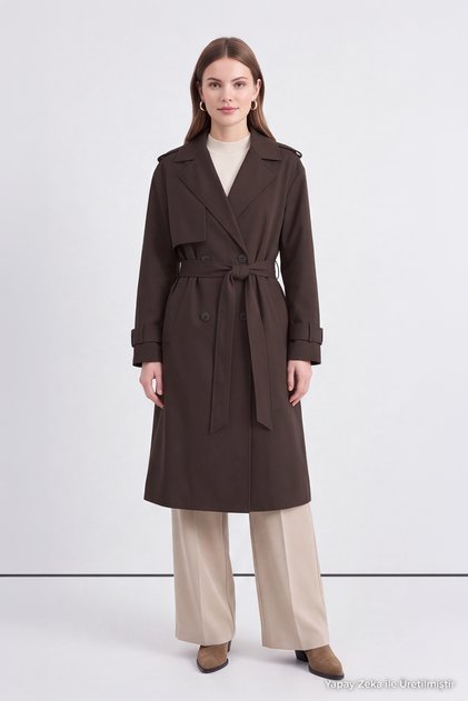 Double Breasted Oversize Bitter Trench Coat 14238