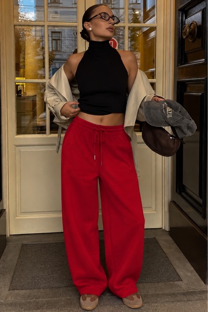 Elastic Waist Loose Sweatpants Hl211