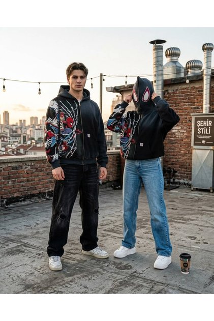Spider Man Unisex Oversize Jacket Cardigan Hoodie