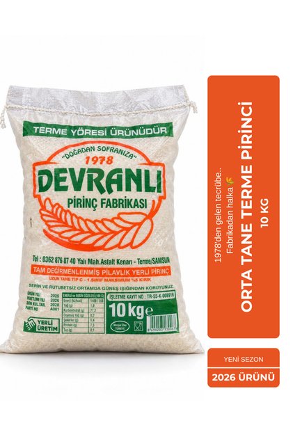 Katkısız Yeni Sezon Yerli Pilavlık Terme Pirinci Taş Değirmen Fabrikadan Halka 10 kg