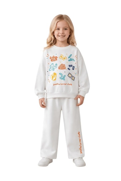 Cotton Oversize Printed Sweatshirt - Printed Palazzo Sweatpants Set