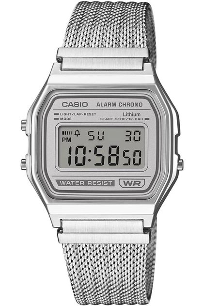 Vintage A158WEM-7DF Digital Light Gray Watch Unisex (D414)