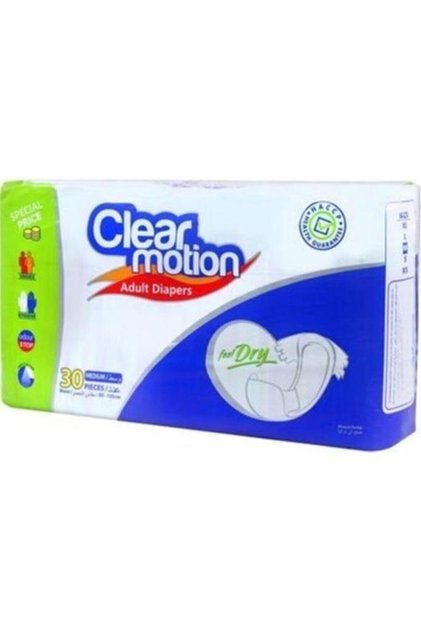 Clear Motion Patient Diapers with Waist Band m 30 Pieces