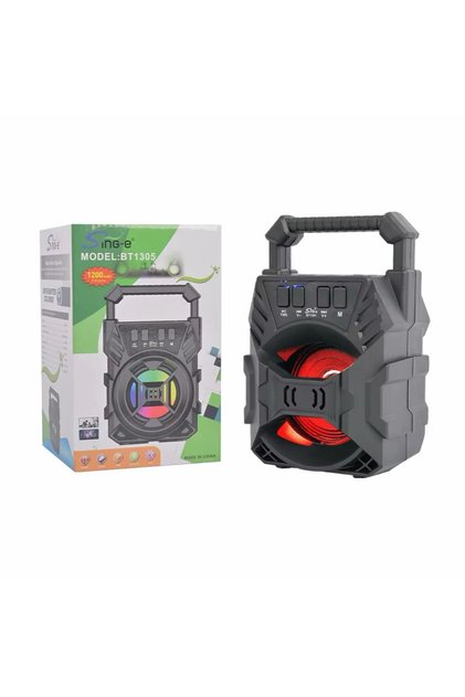 Boxă Portabilă Bluetooth Sing-e BT1301 – Super Bass, LED RGB, USB, Card TF, AUX, Baterie 1200mAh