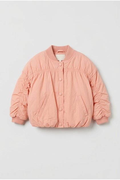 Girl's Drawstring Detailed Snap Fastener Bomber Jacket