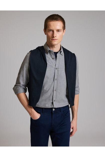 Gray Customize Fit Long Sleeve Shirt 50331744-Vr024