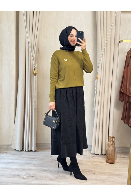 Rose 5806 Dantelli Etek Siyah