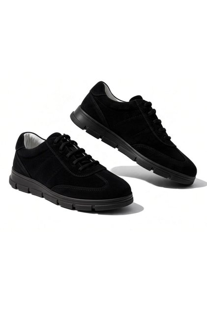 Black Suede Lace-Up Women's Sneaker Shoes