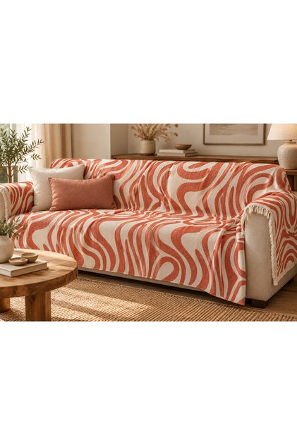 Lasso 100% Cotton Jacquard Throw & Blanket - Sofa Shawl 145X210Cm