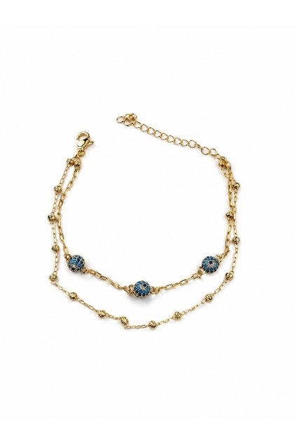 Nazar Figured Double Row Gold Bracelet