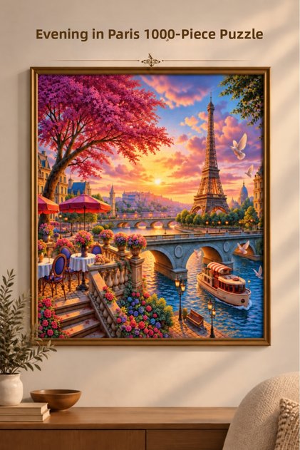 Overnight Paris 1000 Piece Puzzle Eiffel Tower View High Print Quality 48 X 68 cm Puzzle