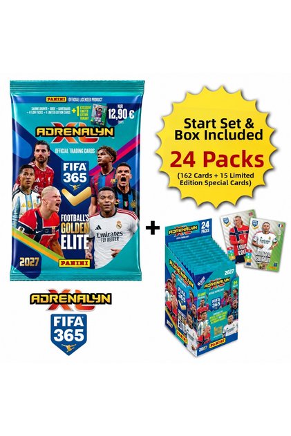 Fifa 365 Adrenalyn XL 2027 Starter Set and Box of 24 Packs 162 Cards + 15 Special Cards