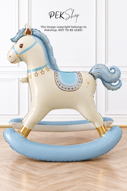 Blue Rocking Horse Foil Balloon