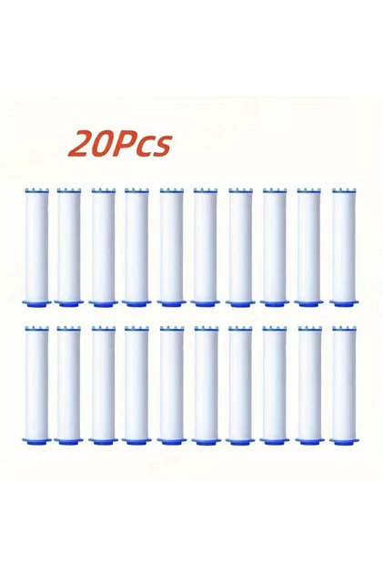 20pcs 10/20/30 Pack White Handheld Shower Head Filter Replacement Elements - Sediment & Microorganis