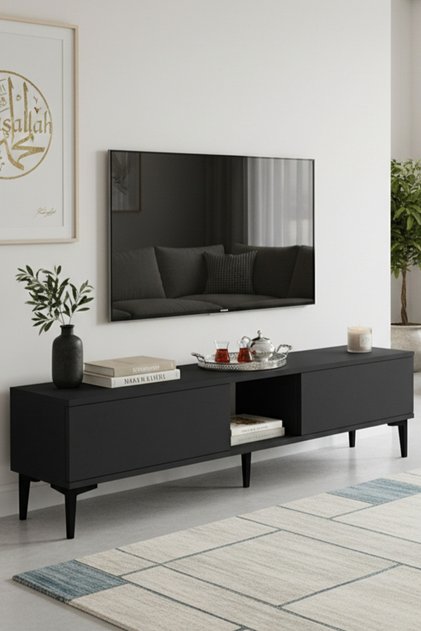 TSA1599A - APLOS TSA150 TV STAND, TV SEHPASI, TV ÜNİTESİ ANTRASİT 150CM