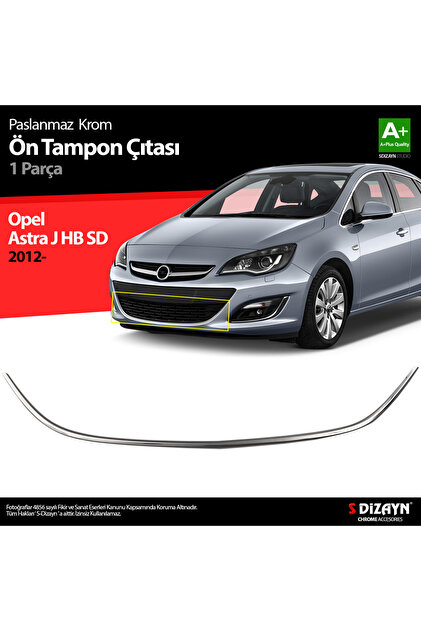 S-Dizayn Opel Astra J Krom Ön Tampon Çıtası 2012-2020 6819191