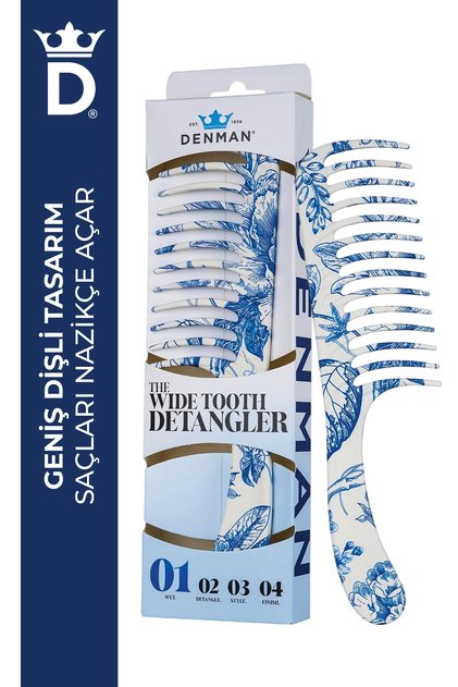 D28 Wide Tooth Detangler Geniş Ağızlı Tarak Blue Belle