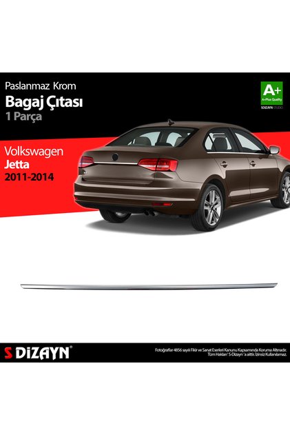 S-Dizayn VW Jetta Krom Bagaj Çıta 2011-2014 7614050