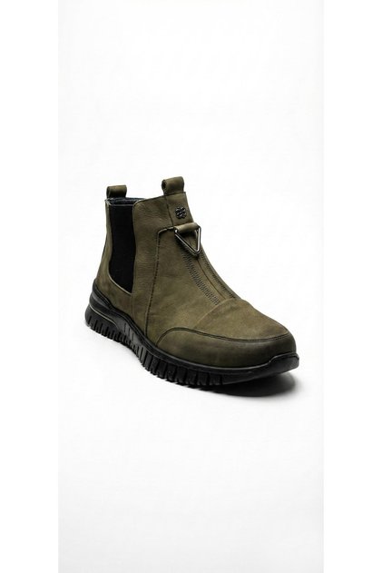 Khaki Nubuck Women's Genuine Leather Boots 725.1453