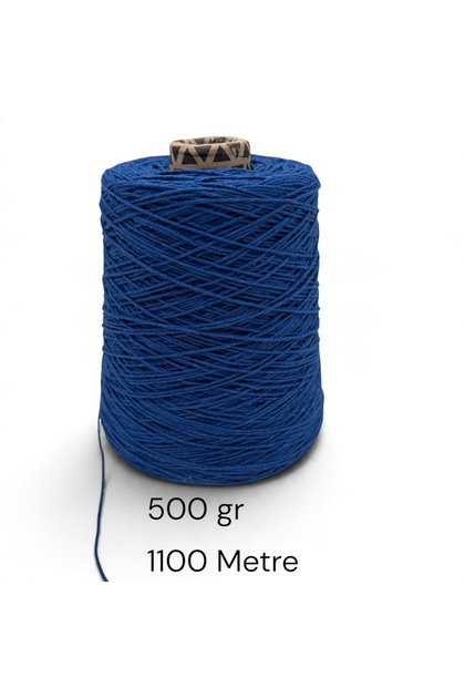 ( 500gr ) Pamuklu El Örgü Ipi/koton Iplik/çanta Ipi/motif Ipi/punch Ipi/saks Mavi