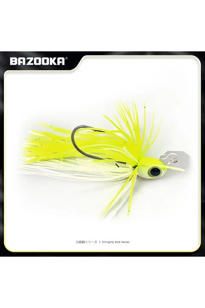 60mm 8.3g QQ-DP-Yellow Bazooka Spinnerbait Wire Bait Fishing Lure Set Metal Spinner Hook Spoon Wobb