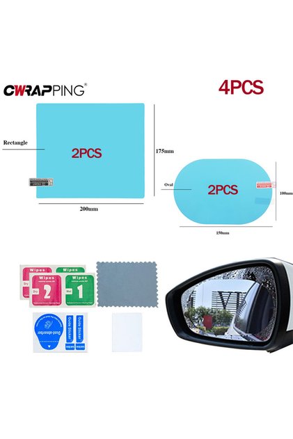 4PCS Car Rainproof Film 2 Auto Rearview Mirror 2 Side Windows Rainproof Film Waterproof Anti-fog Car