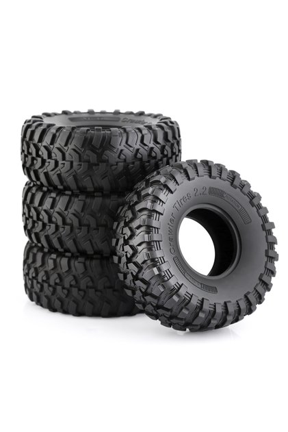 4pcs tires RC 130MM 2.2" Rubber Rocks Tires for 1:10 RC Rock Crawler Axial SCX10 Canyon Trail 105Rim