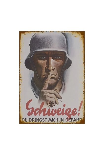 HELLOYOUNG 20x30cm TYA0714-08 BarCafeVintageArt Keep Quiet Metal Sign-Vintage German Poster, Cave Si