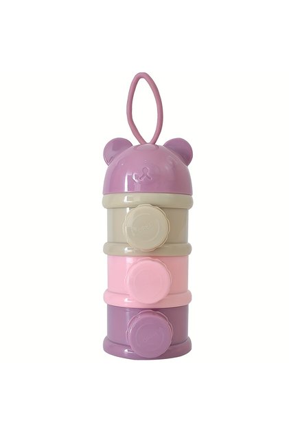Pink Large Capacity Baby Milk Powder Container with Strap, Baby Formula Dispenser, Stackable Food St